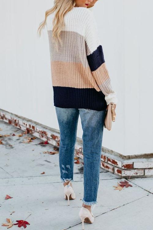 Striped Loose Multi-color Sweater