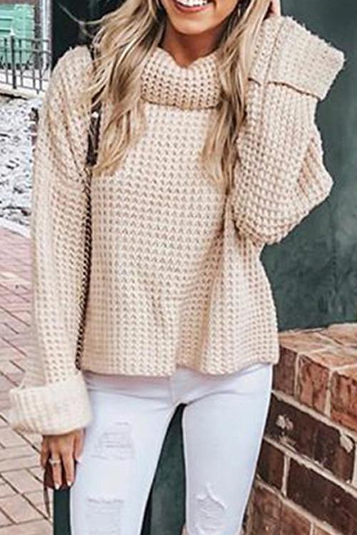 Casual high Neck Long Sleeve Sweater