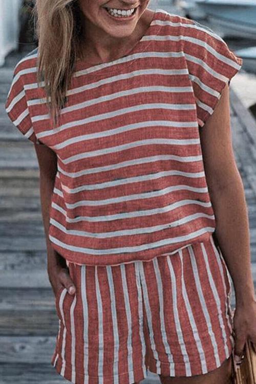 Fashion Print With Striped Backless Jumpsuit