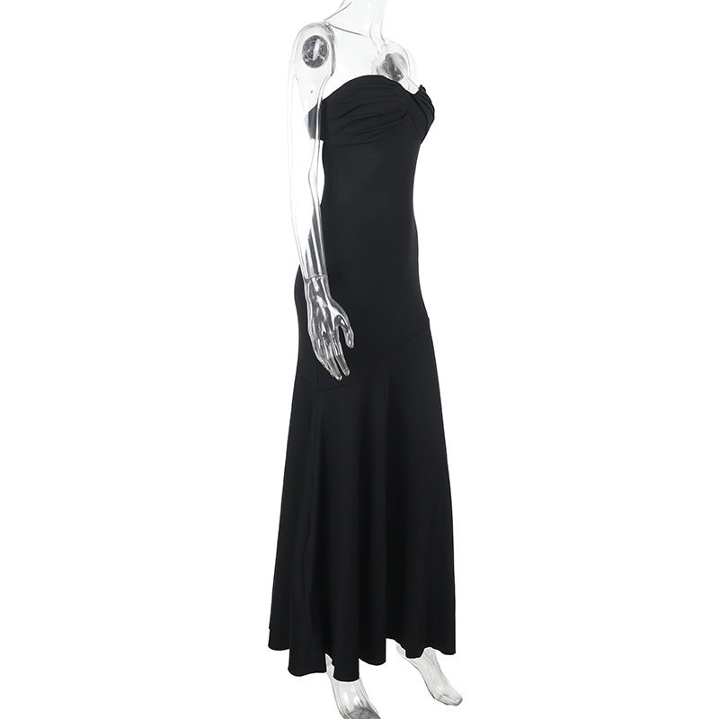 Strapless Sweetheart Twist Knot Ruched Mermaid Bandage Maxi Gown 8