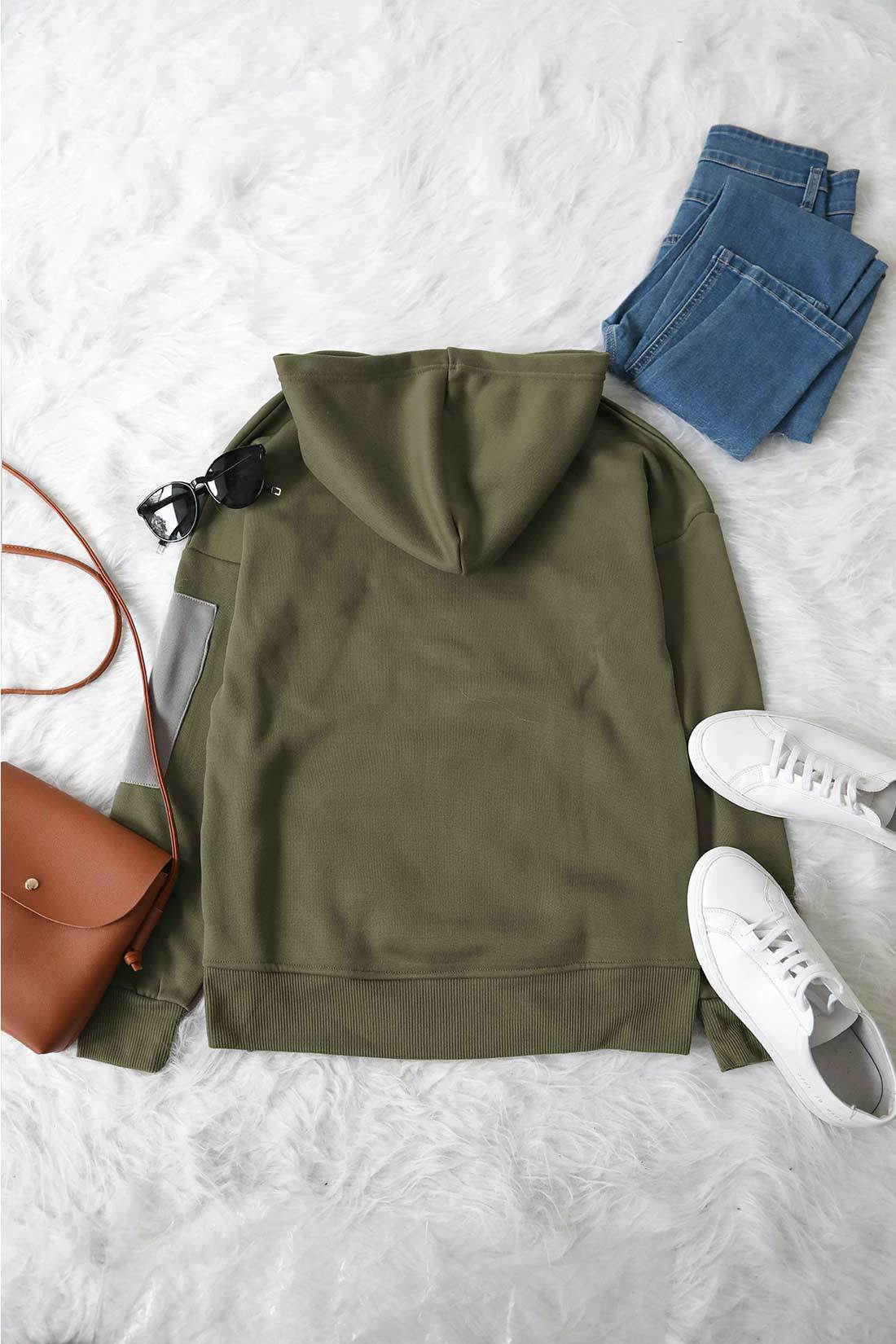 Casual Pocket Stitching Hoodie