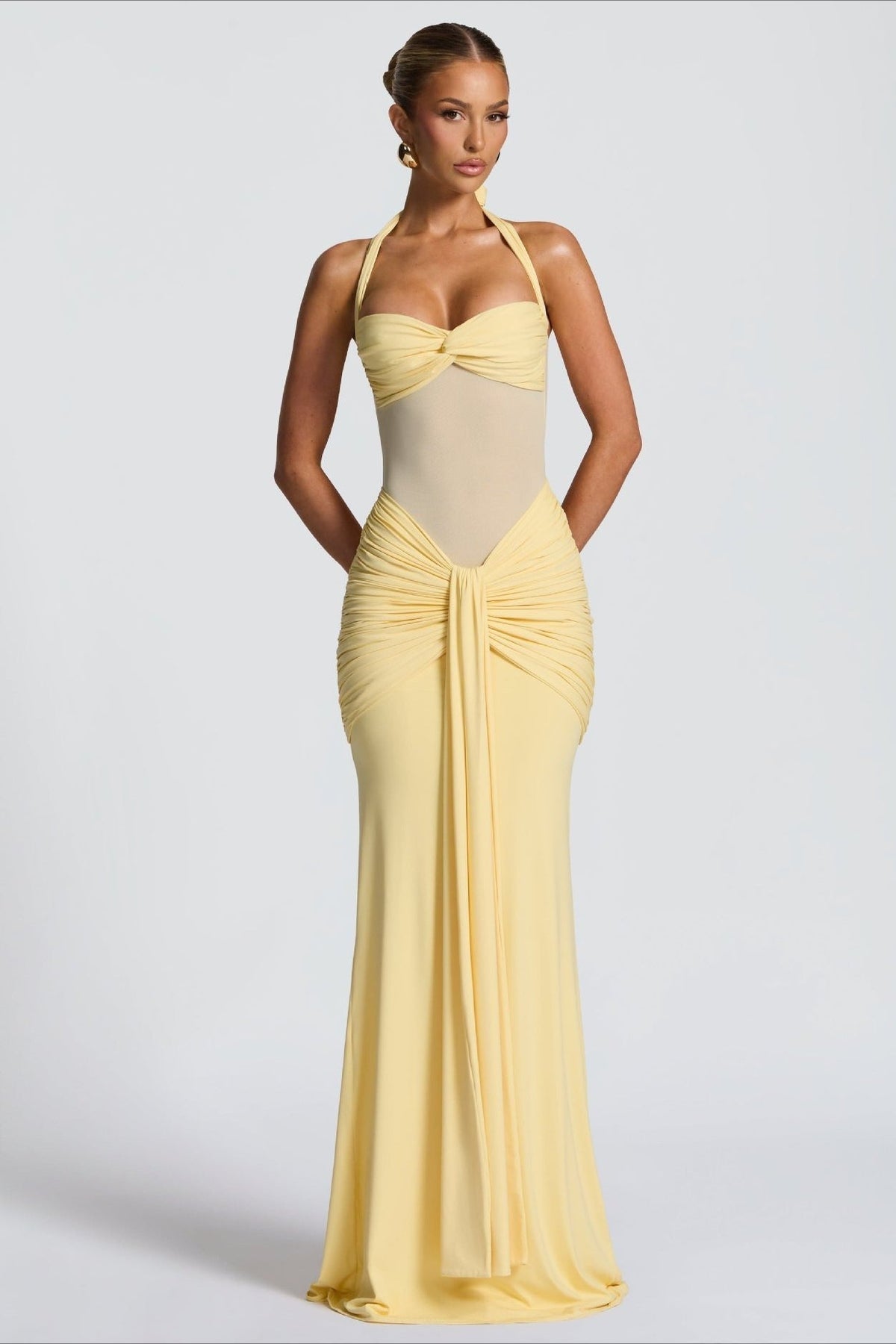 Tie Strap Mesh Maxi Dress