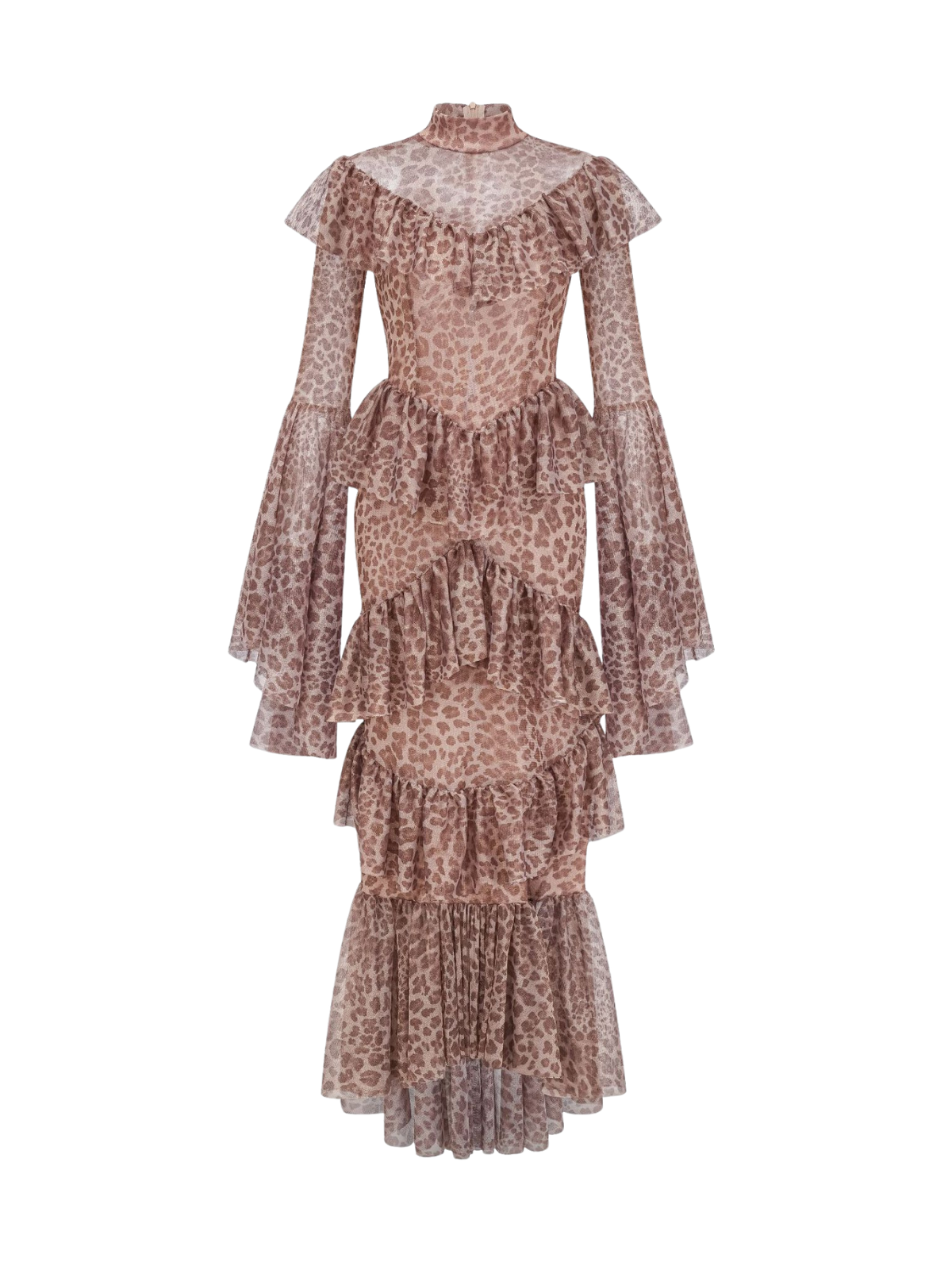 Bell Sleeve Print Smocked Waist Midi Dress 7