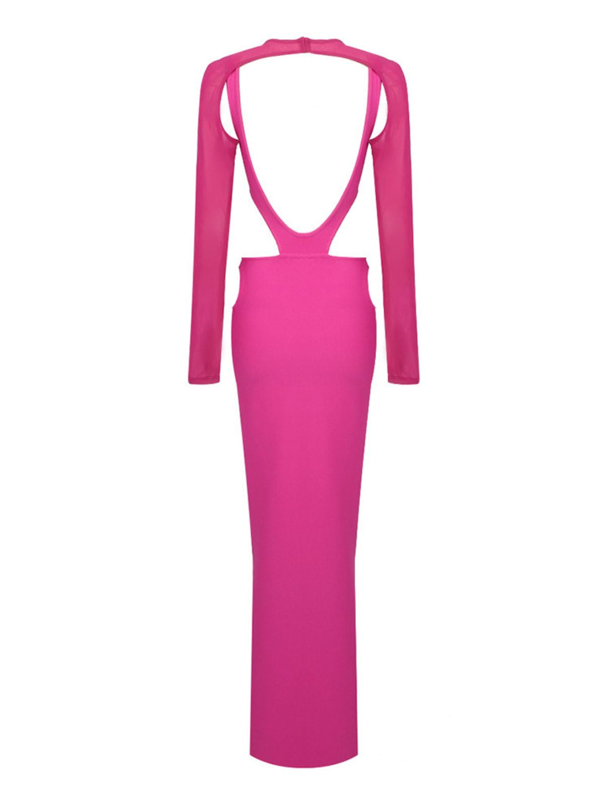 Scoop Neck Tank Cutout Torso Mesh Bolero Long Sleeve Mermaid Maxi Dress 8