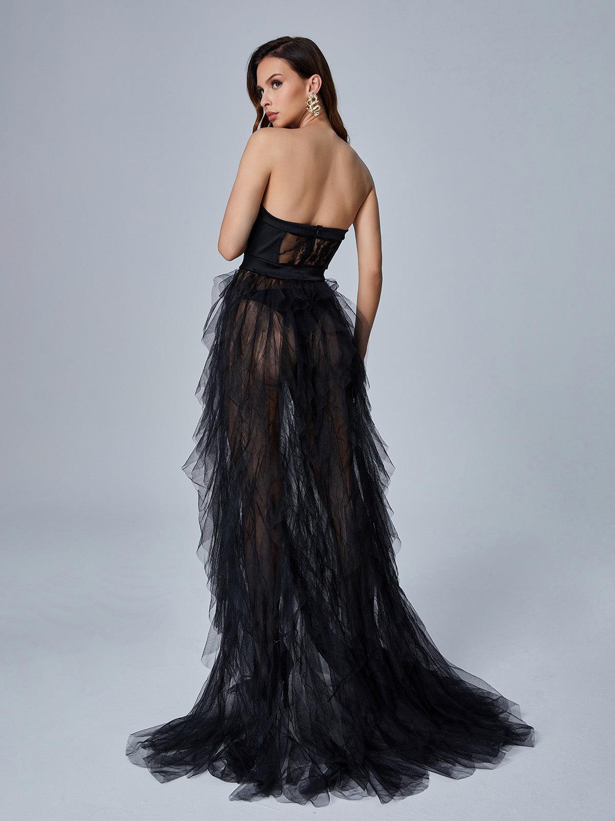 Tulle Layered Spaghetti Strap Maxi Dress 5