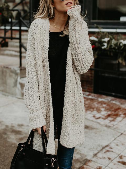 Loose Knitted Sweater Cardigan With Pockets