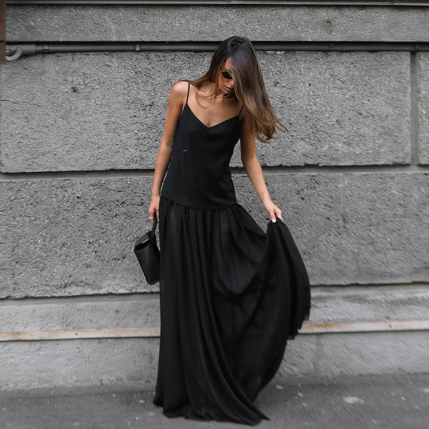 Deep V Mesh Panel Crystal Embellished Bodycon Maxi Gown