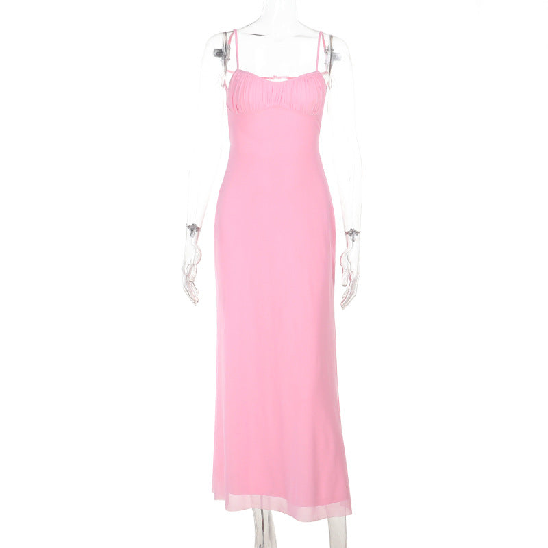 Spaghetti Strap Ruched Twist Front Column Midi Dress 5