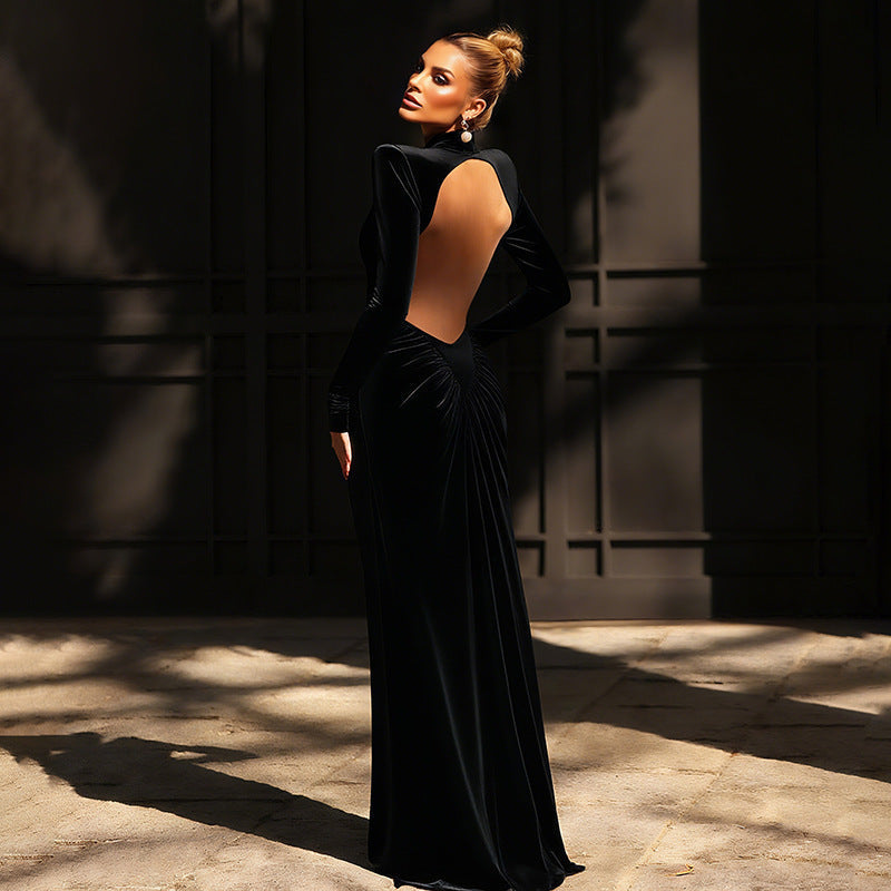 High Neck Backless Maxi Dress 9