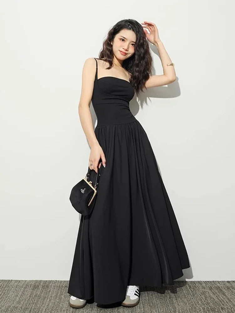 Spaghetti Strap Bow Detail Fit and Flare Floor-Length Maxi Dress 5