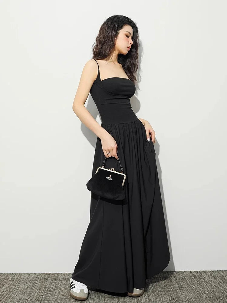Spaghetti Strap Bow Detail Fit and Flare Floor-Length Maxi Dress 4