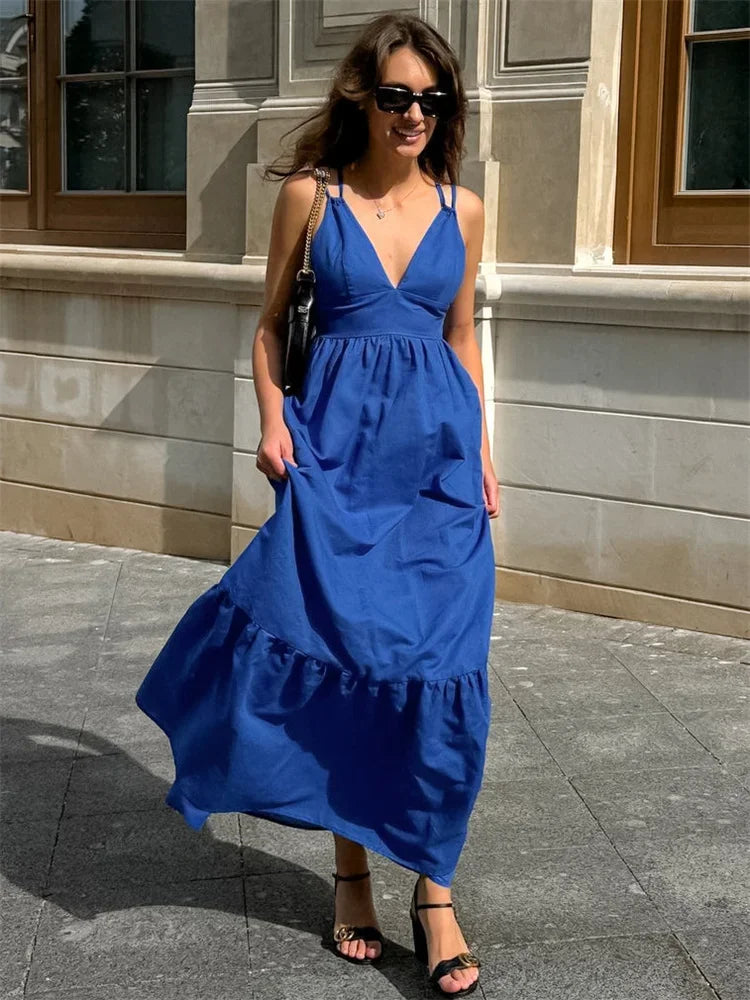 Sleeveless Mesh Panel Patchwork Maxi Dress 9