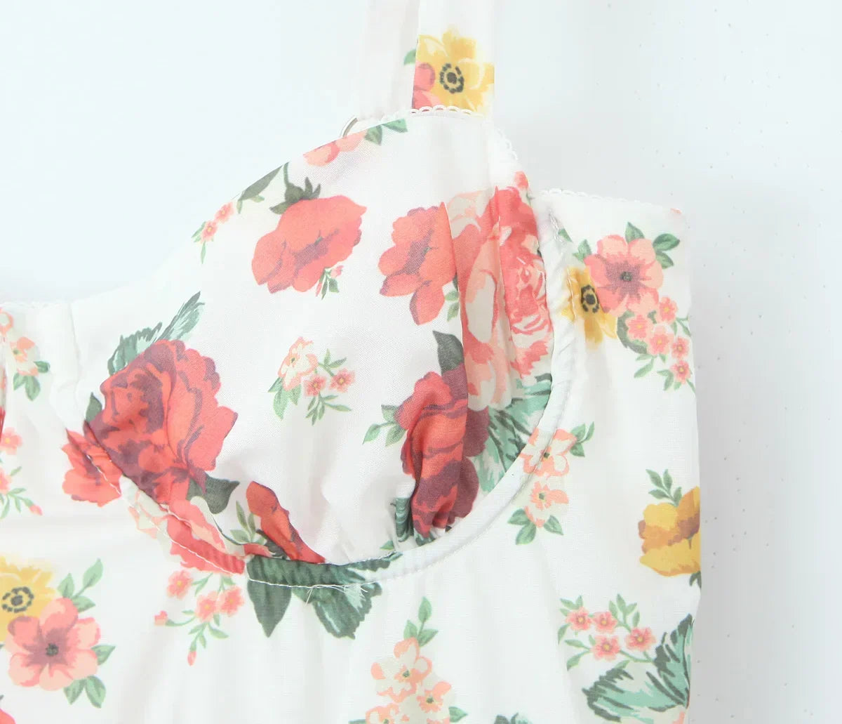 Sweetheart Neck Floral Print Bustier Tiered Ruffle Midi Dress 6