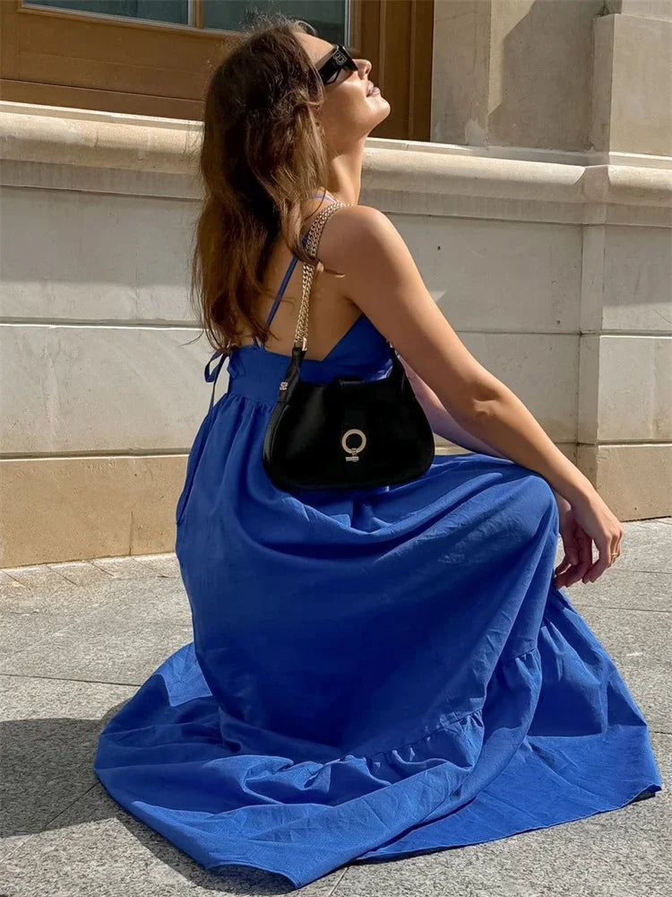 Sleeveless Mesh Panel Patchwork Maxi Dress 4