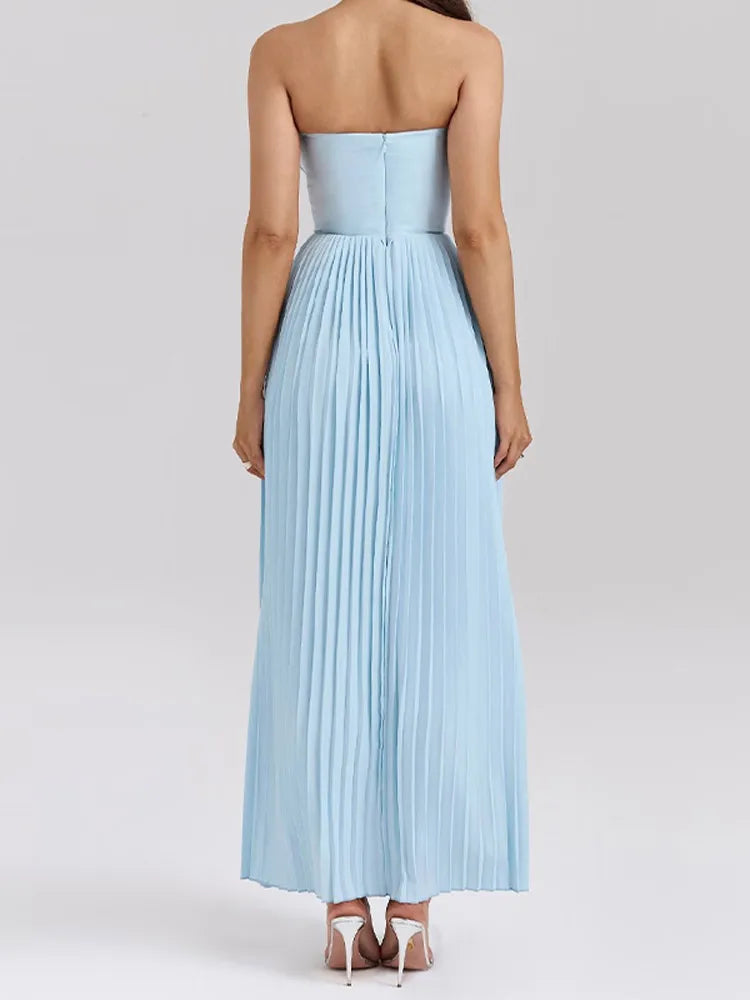 Pleated Scoop Neck Spaghetti Strap Maxi Dress 5