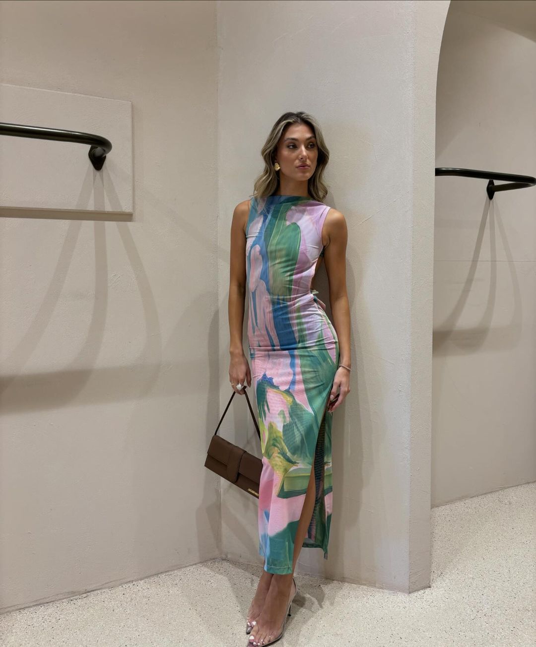 Deep V Column Maxi Gown 3