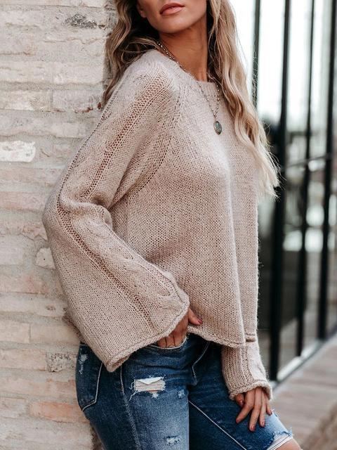 Solid Color Loose Knit Lightweight Sweater