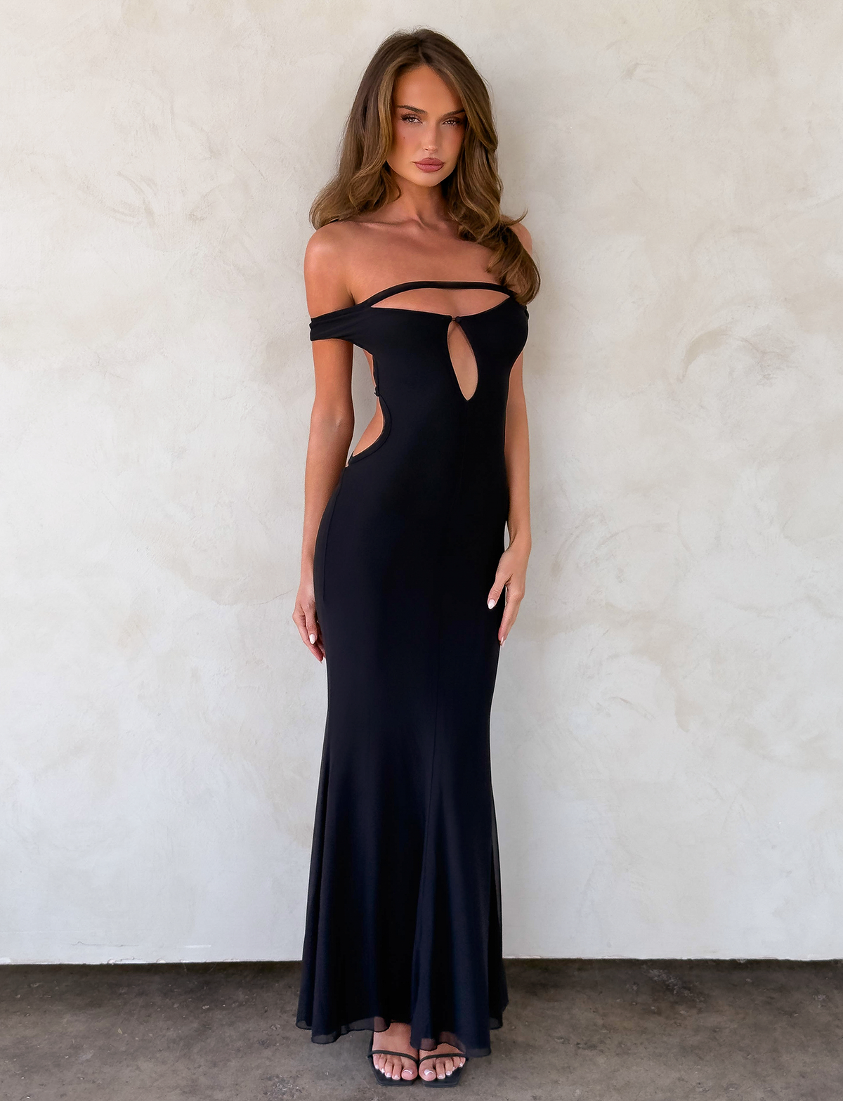 Bandeau Keyhole Cutout Side Cutout Mermaid Hem Maxi Gown