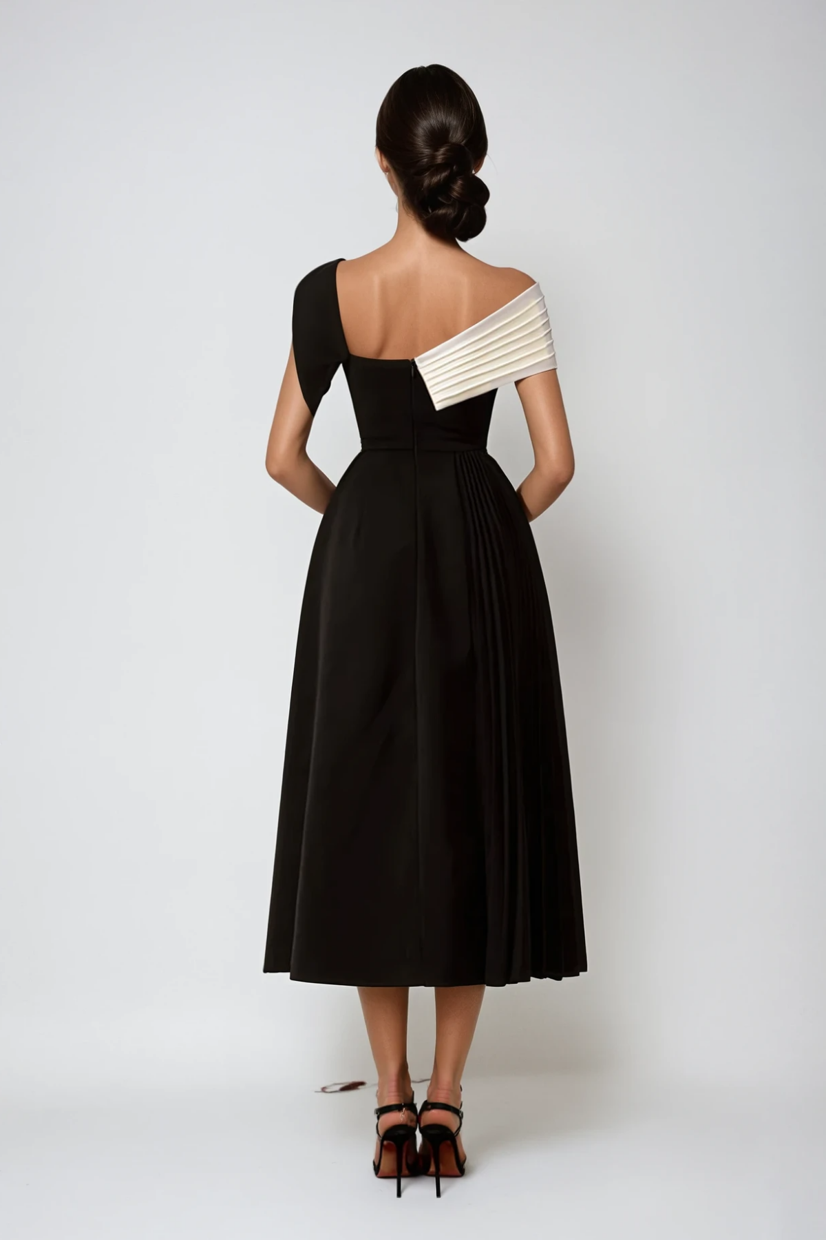 Asymmetric Lapel Midi Dress 4