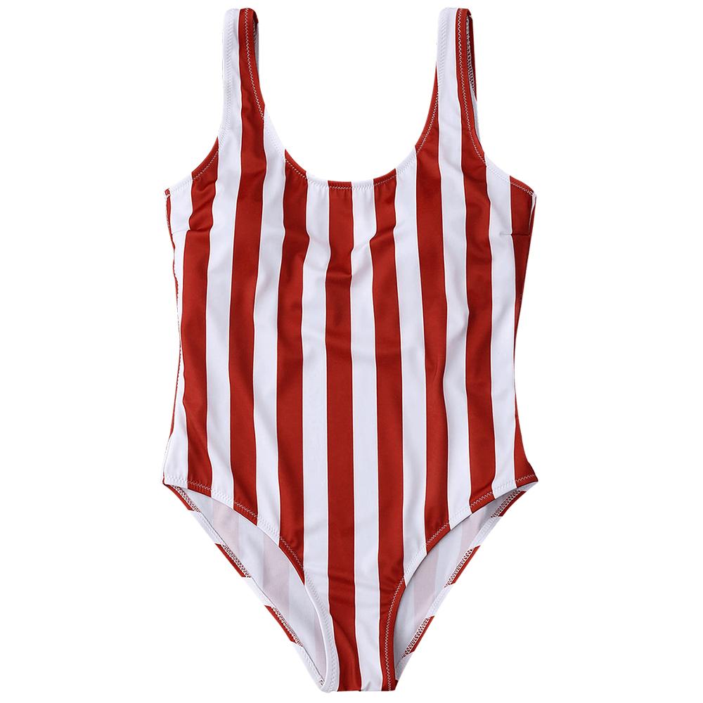 Sexy Shaping Striped Monokini One Piece Swimsuit