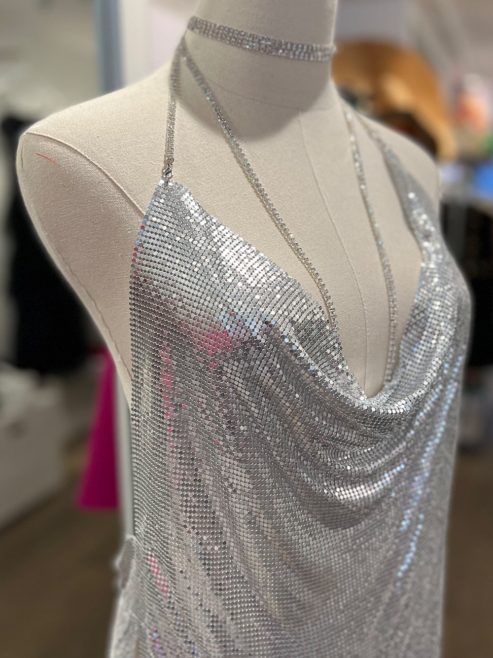 Backless Chainmail Mini Dress 20