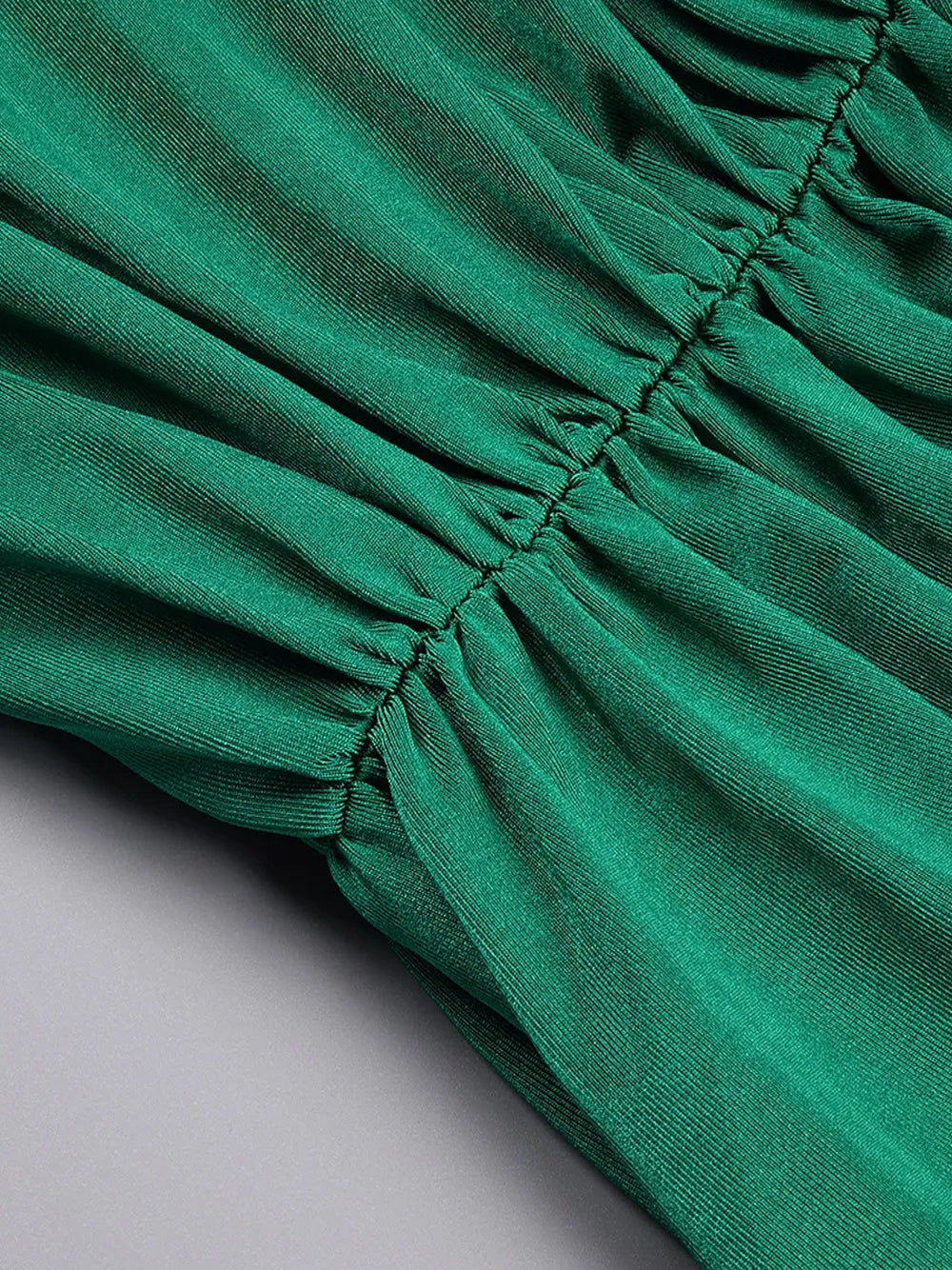 Plunging V Neck Ruched Cape Sleeve Glove Opera Mini Dress 12