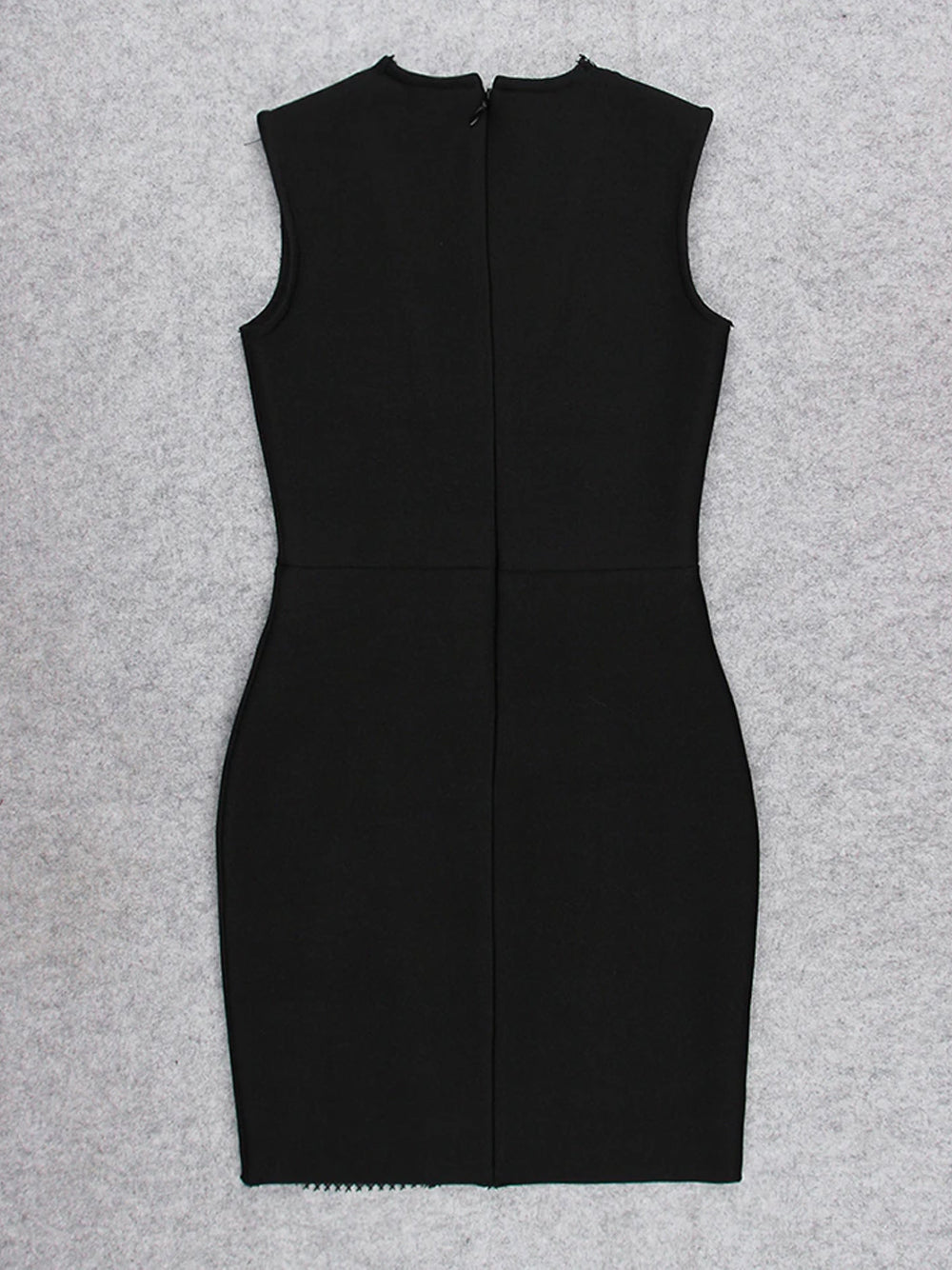 Plunging V Mesh Crystal Panel High Slit Bodycon Mini Dress 7