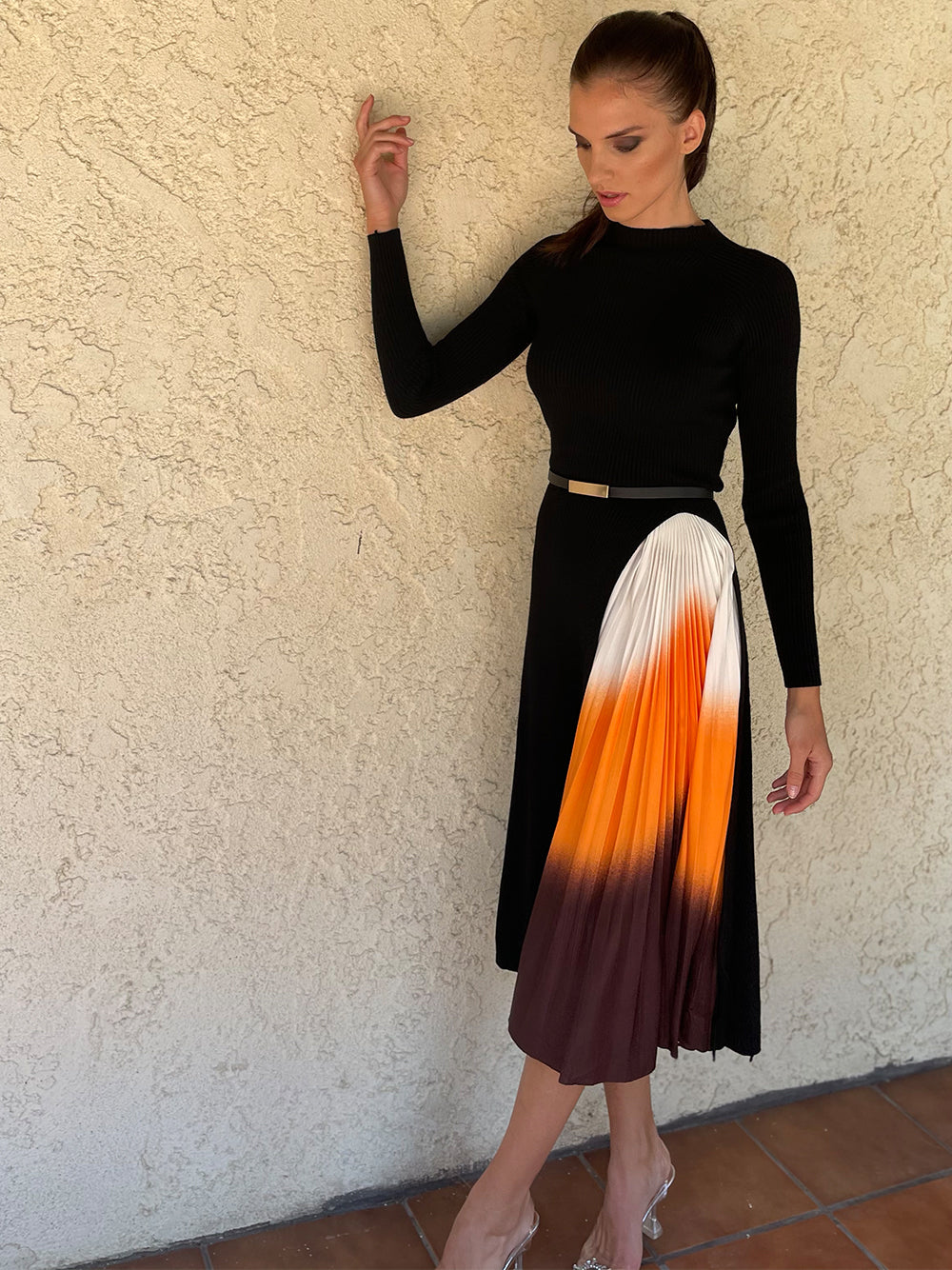 Off Shoulder Ruched Waist Tiered Midi Dress 10