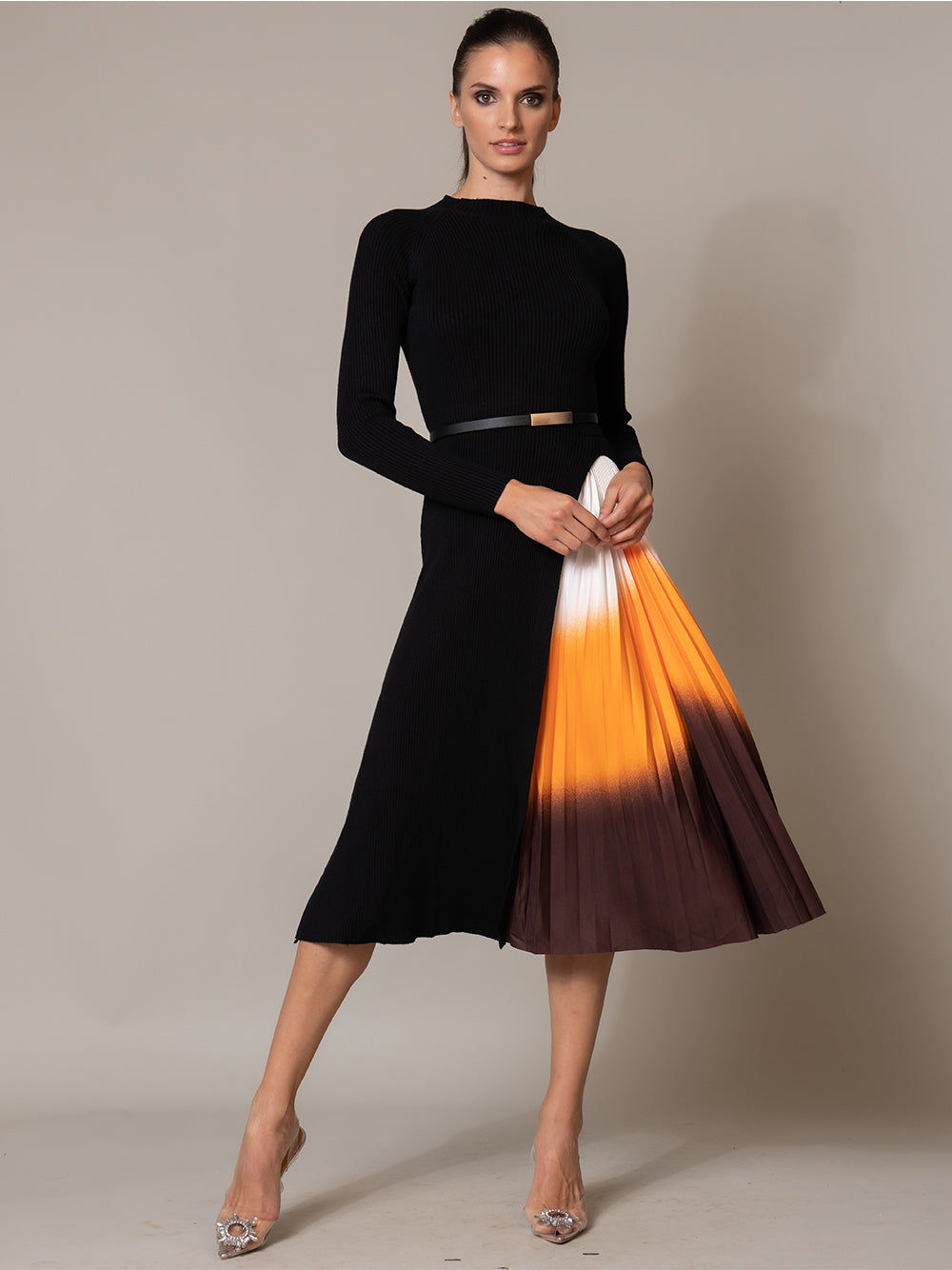 Off Shoulder Ruched Waist Tiered Midi Dress 6