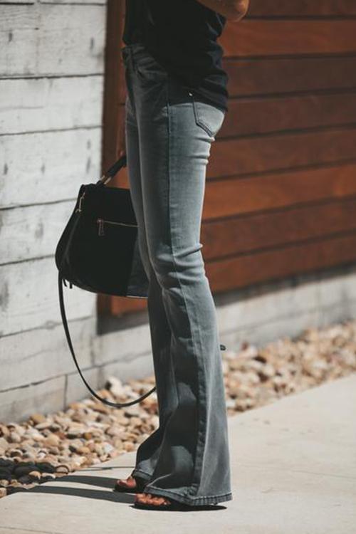 Casual Slim Flared Jeans