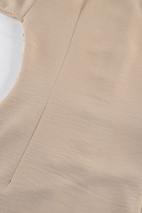 Puff Cuff Button Down Wrap Front Asymmetrical Pleated Shirt Mini Dress 7