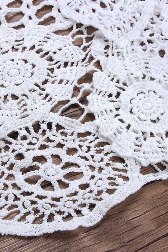 Asymmetric Floral Lace Crochet Cover Up