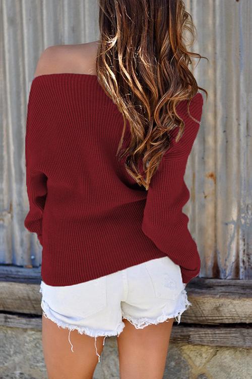 Long Sleeve Off Shoulder Sweaters