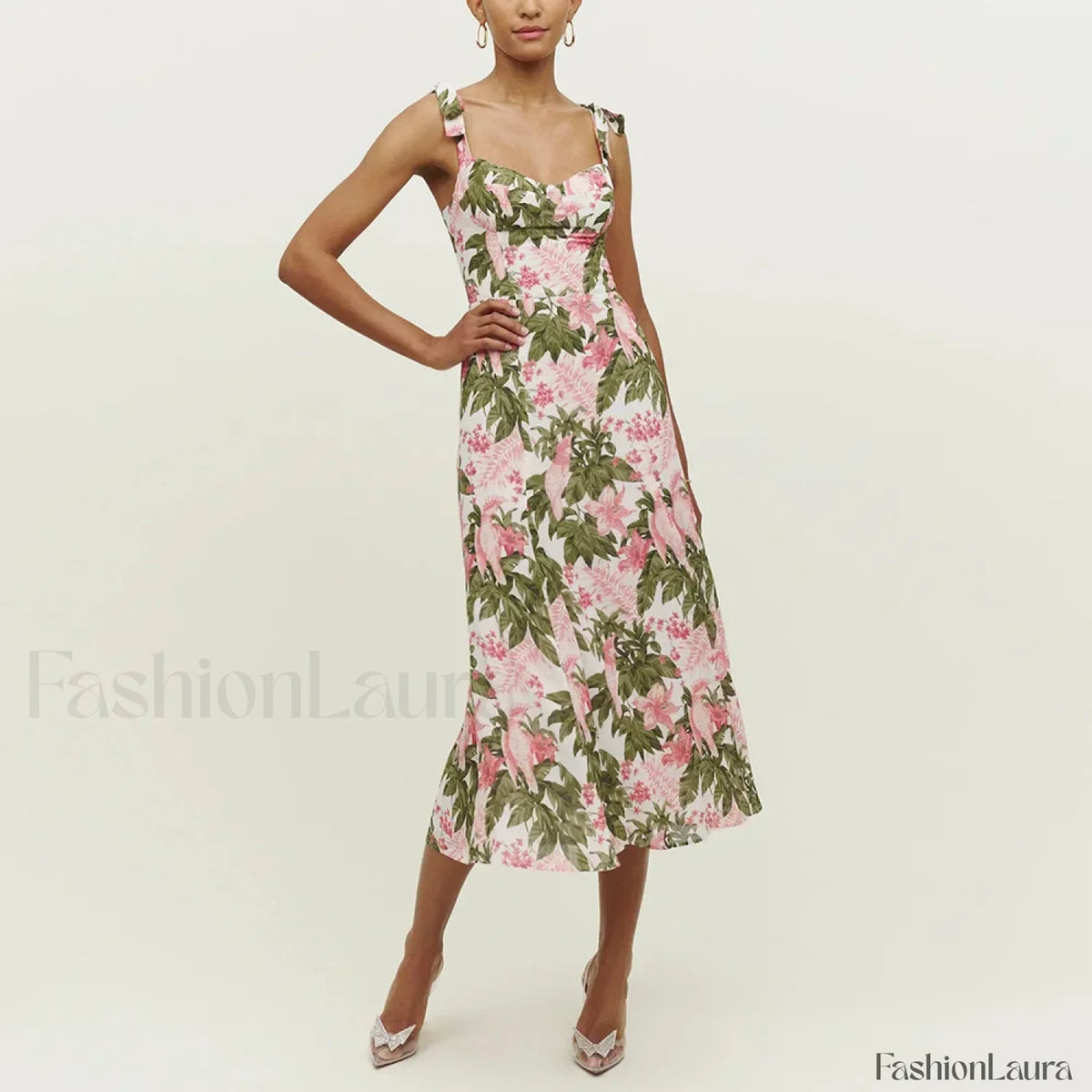 Beach Sweetheart Midi Floral Dress 15