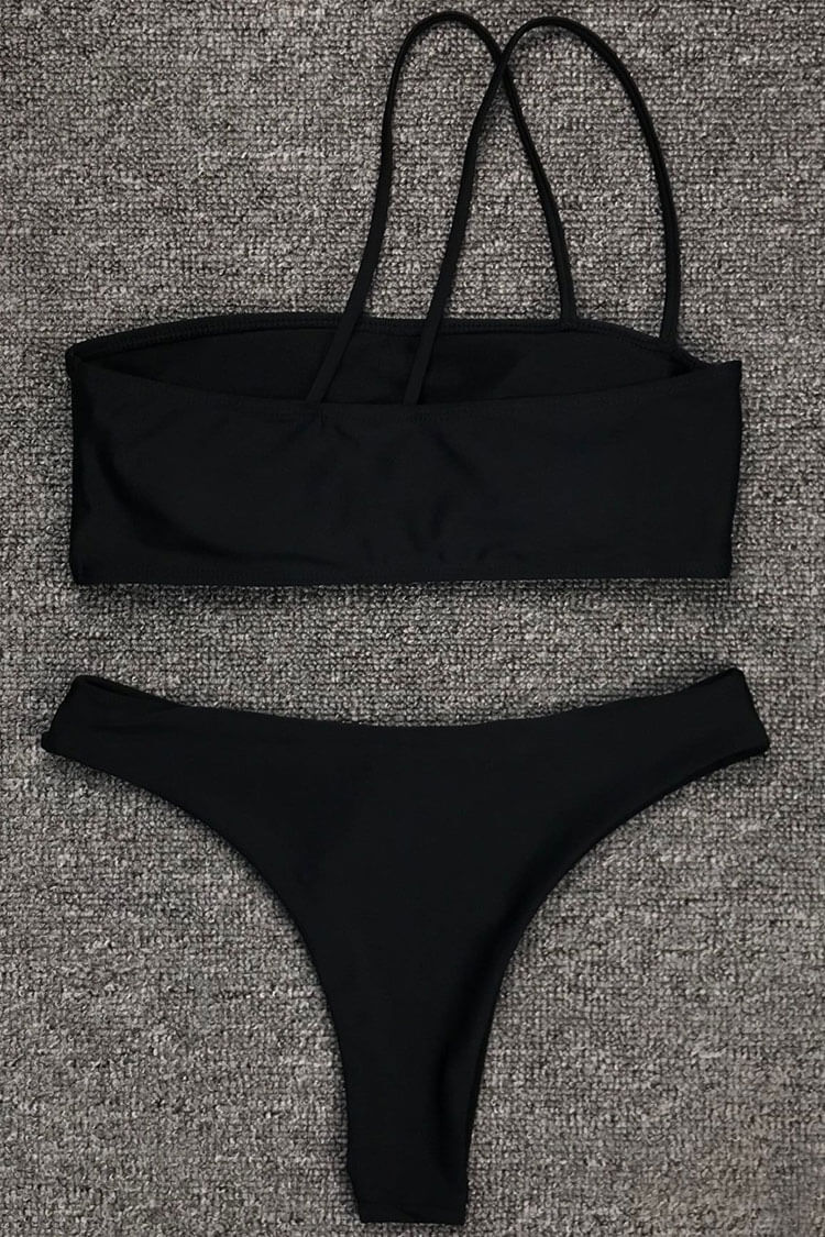 Brazilian Cut Strappy Bandeau Bikini Swimsuit - Two Piece Set