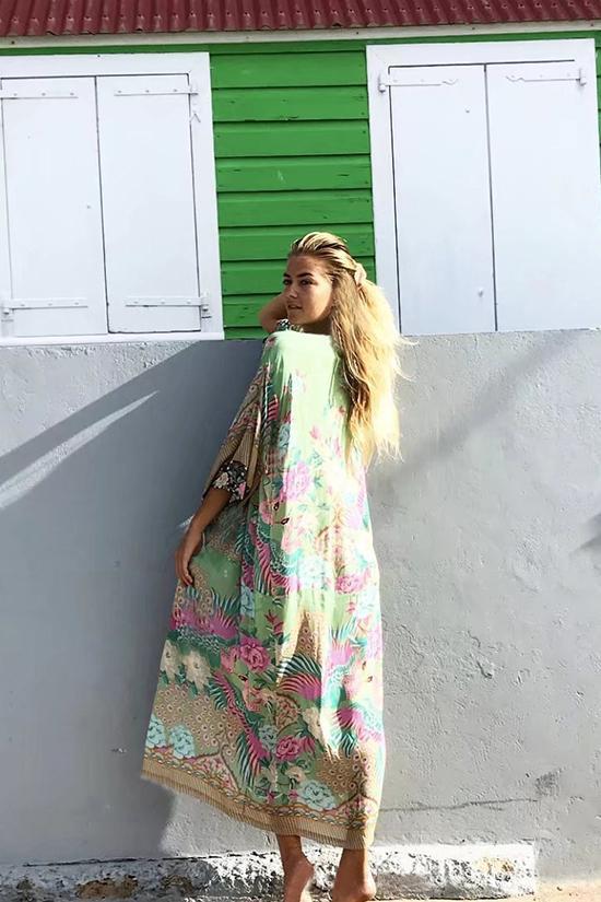 Breezy Floral Print Chiffon Maxi Cover Up