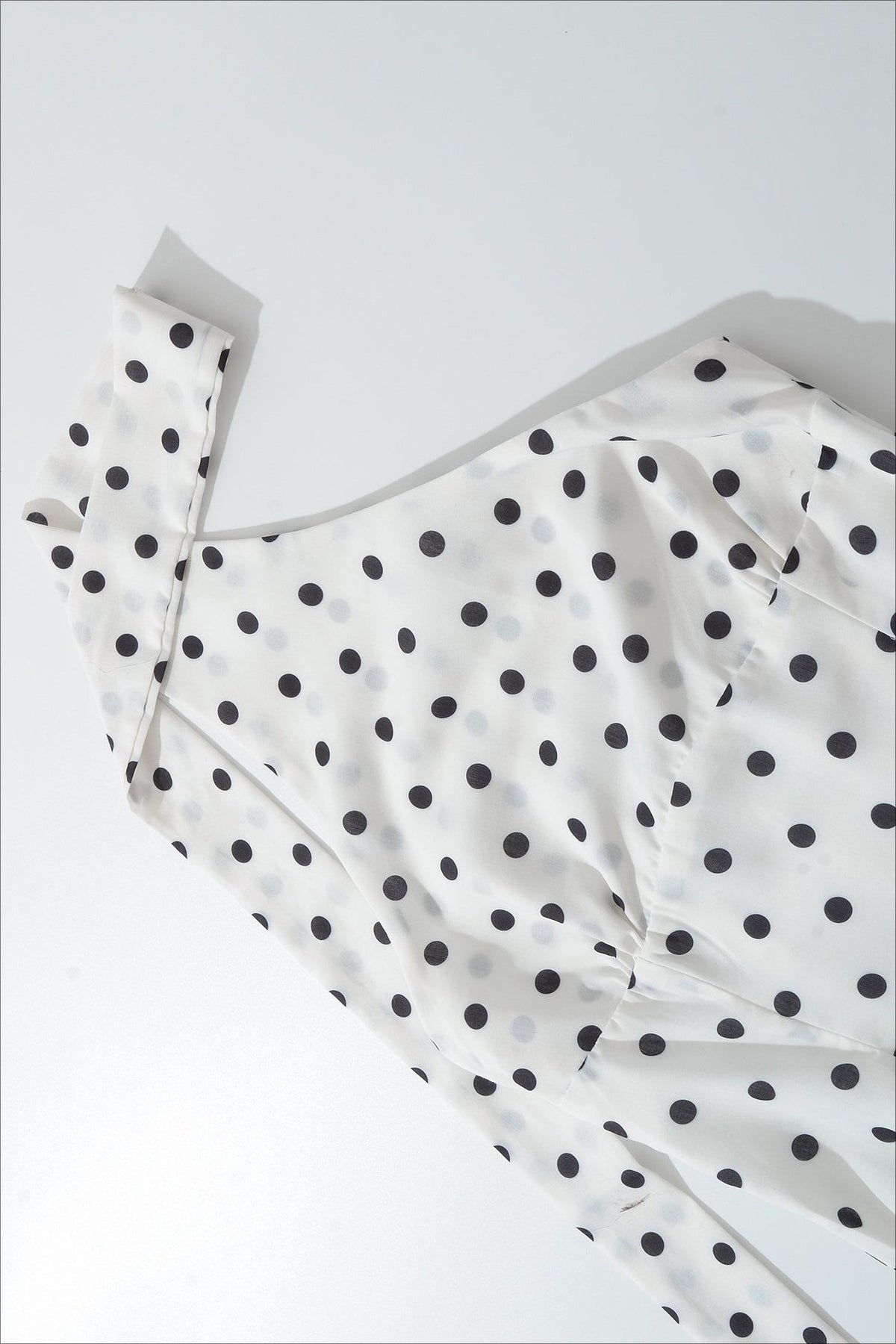 White One Shoulder Choker Neck Polka Dot Bubble Hem Mini Dress 5