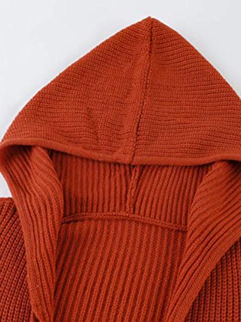 Casual Solid Zipper Sweater Cardigan