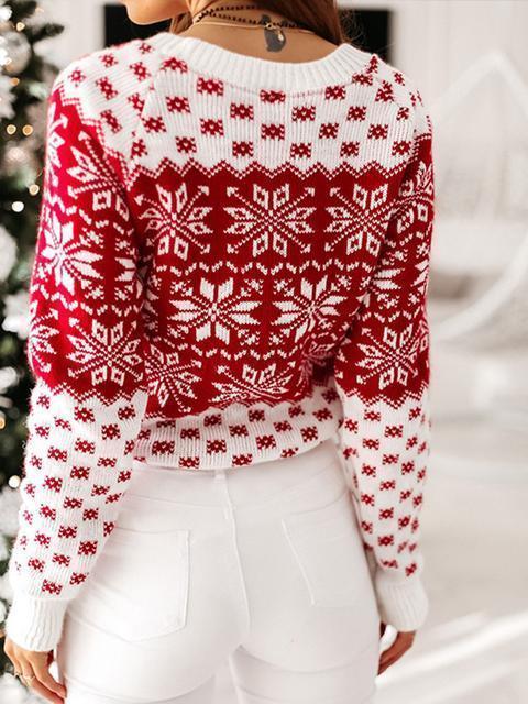 Christmas Print Thick Sweater