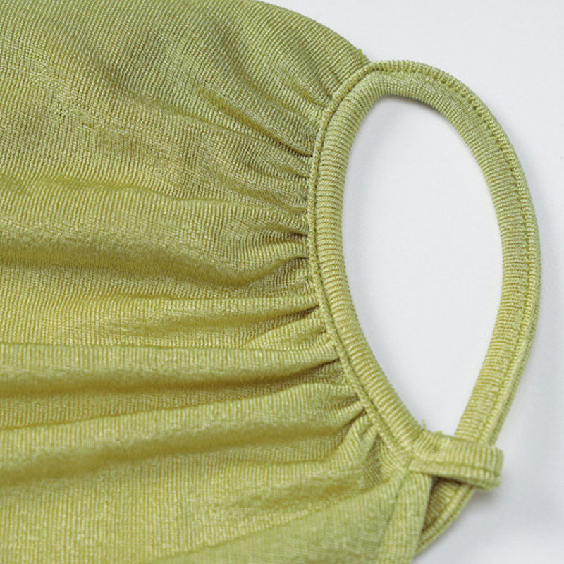 Fishtail Cowl Neck Spaghetti Strap Side Ruched Maxi Dress 3