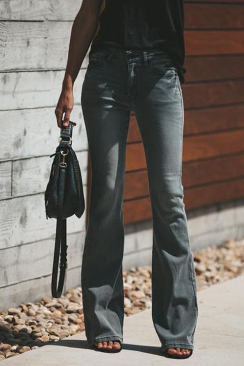 Casual Slim Flared Jeans