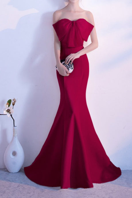 Bow Strapless Mermaid Maxi Dress 12