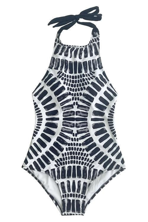 Tribal High Neck One piece Swimsuit
