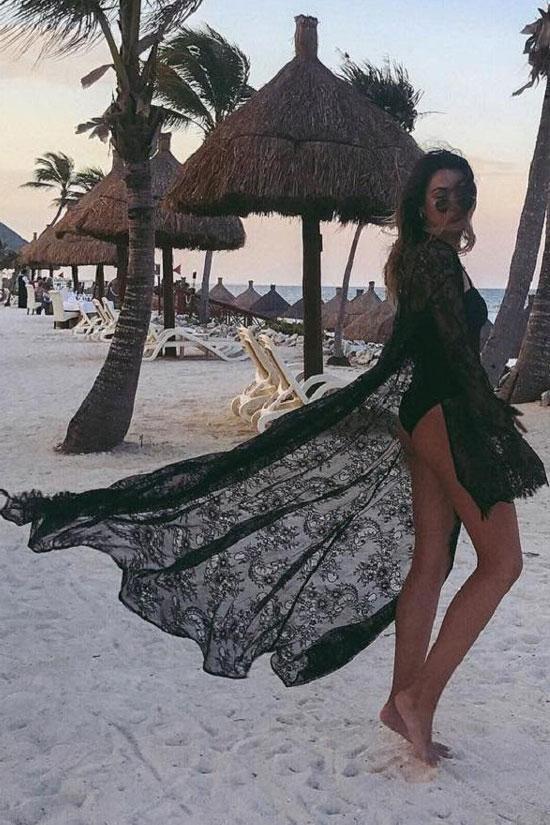 Fairytale Lace Long Sleeve Maxi Sheer Cover Up