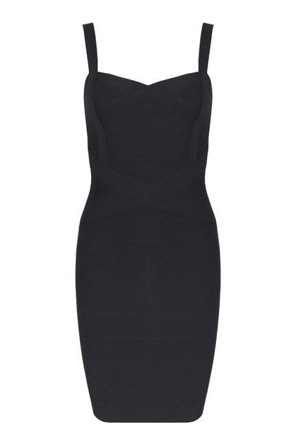 Classic Black Bandage Sweetheart Neck Criss Cross Bodycon Mini Dress 2