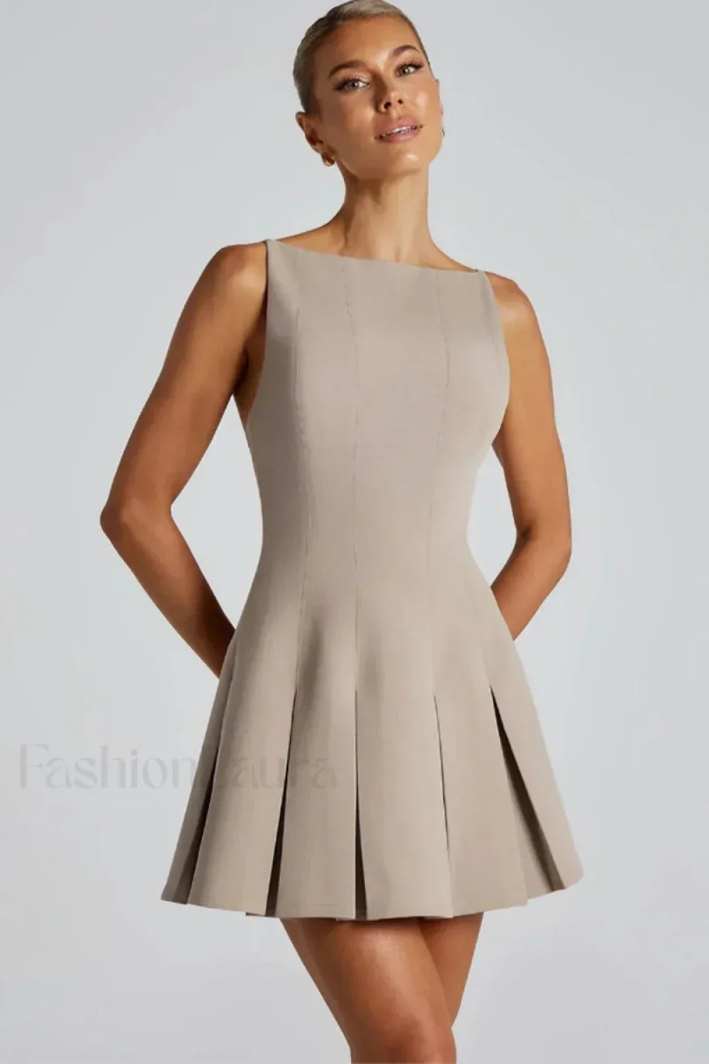 High Waist A-Line Mini Dress 7