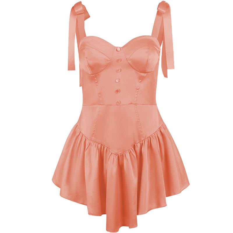 Sweetheart Neck Zip Front Corset Lace-Up Mini Dress 2