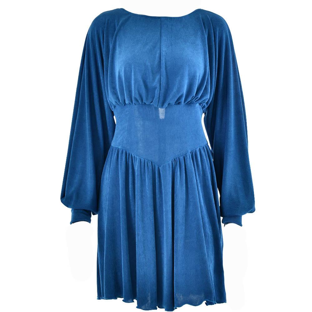 Button Ruched Corset Long Sleeve Mini Dress 2