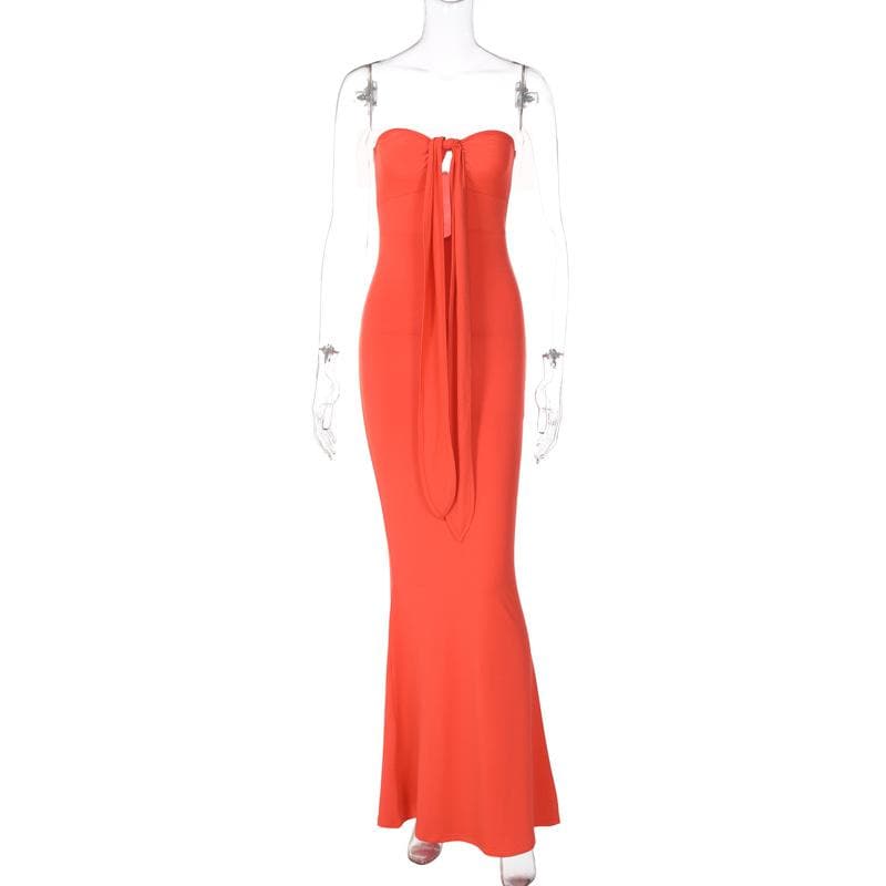 Cross Front Hollow Out Halter Backless Two-Way Maxi Dress 4