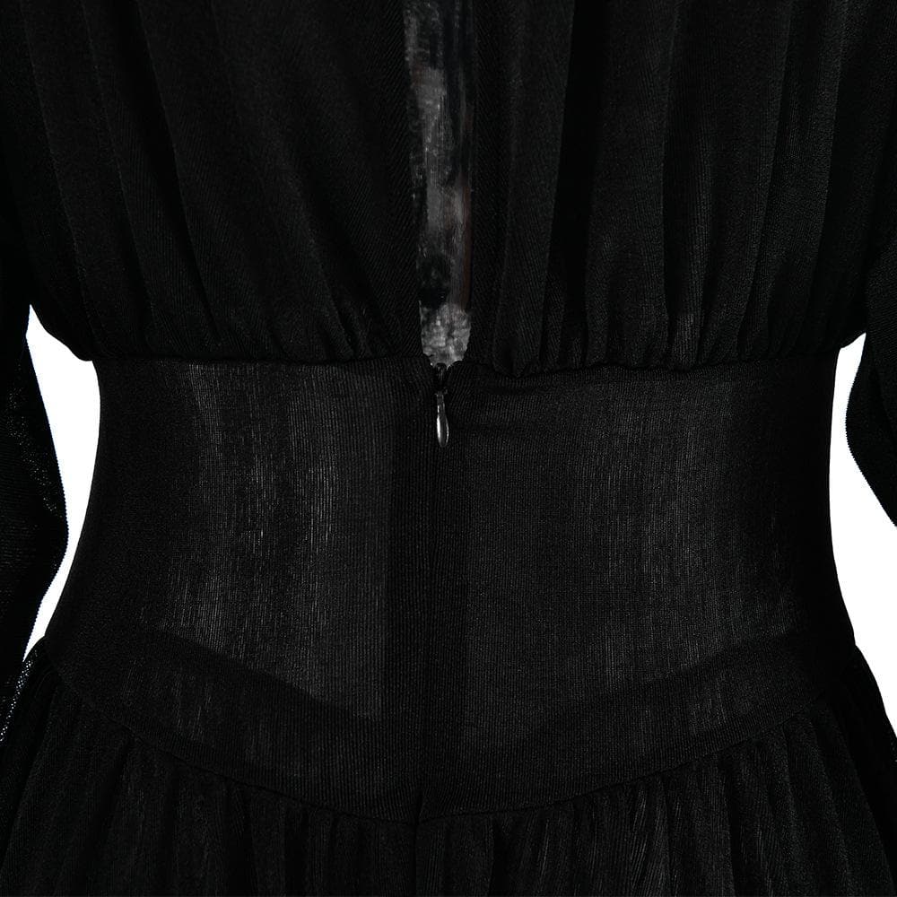 Button Ruched Corset Long Sleeve Mini Dress 8